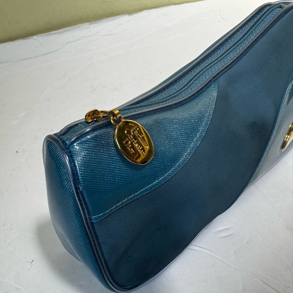 DIOR Bag Logo Clutch Parfums Faux Leather Fabric Cosmetic Tote Makeup Bag Purse - Picture 9 of 15